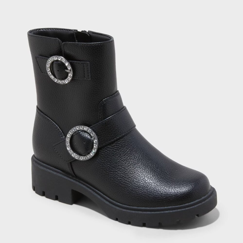 NEW Kids' Perry Buckle Boots - art class™ Black 4